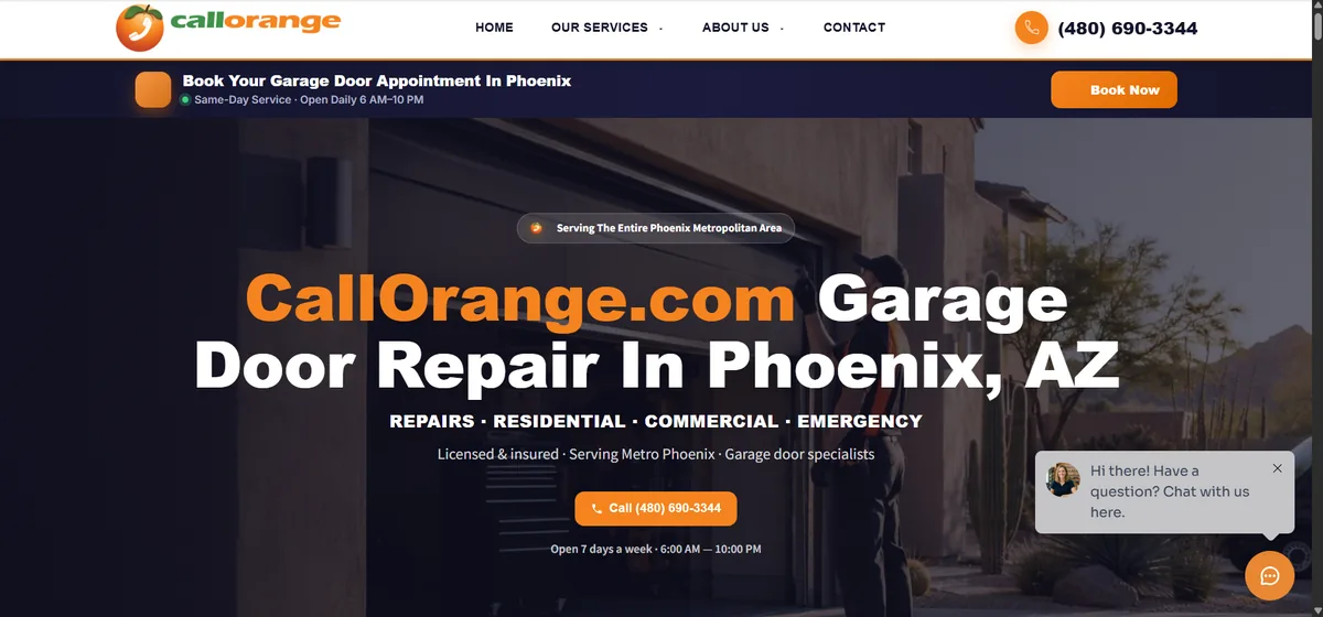 CallOrange · Garage Door — sitio web y marketing por CimaMKT