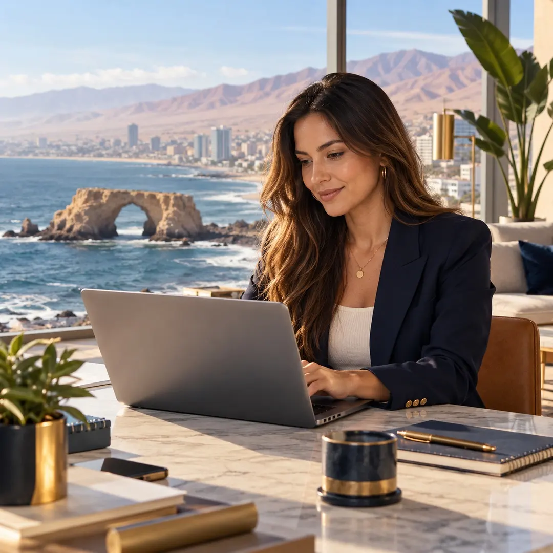 Especialista en marketing digital trabajando con vista a Antofagasta