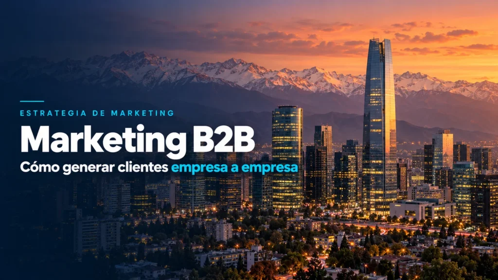 Marketing B2B en Chile para generar clientes empresa sobre paisaje chileno